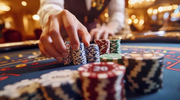 lv4d live-dealer studio with HD multi-camera setup and professional dealers at blackjack table